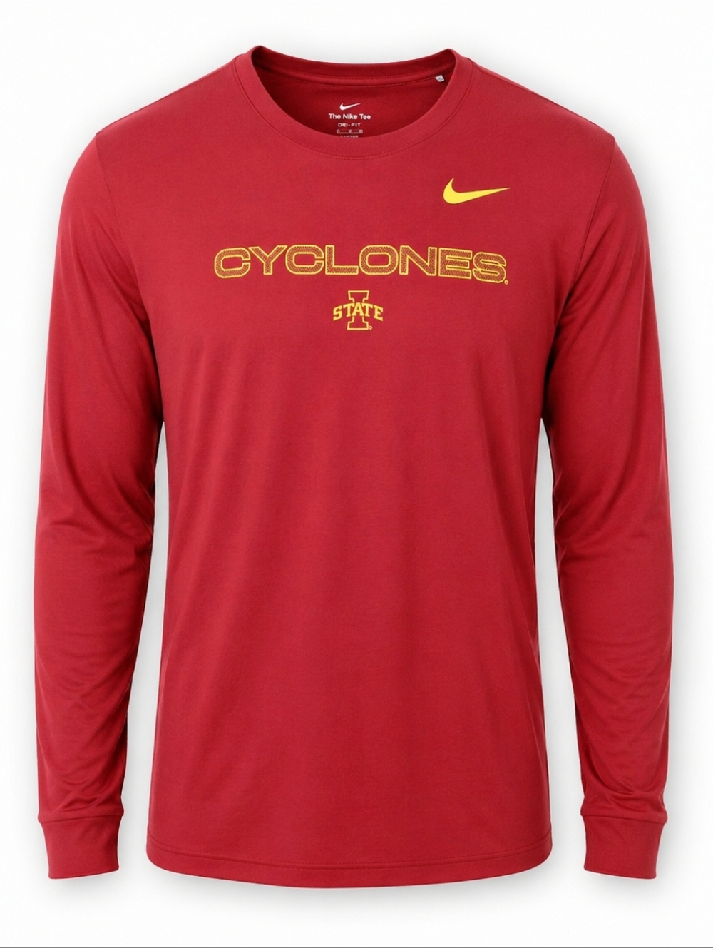 Nike Tee Mens XL long sleeve shirt red Iowa State Cyclones dri fit